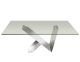 Cahokia Modern Coffee Table with Glass Top in Clear